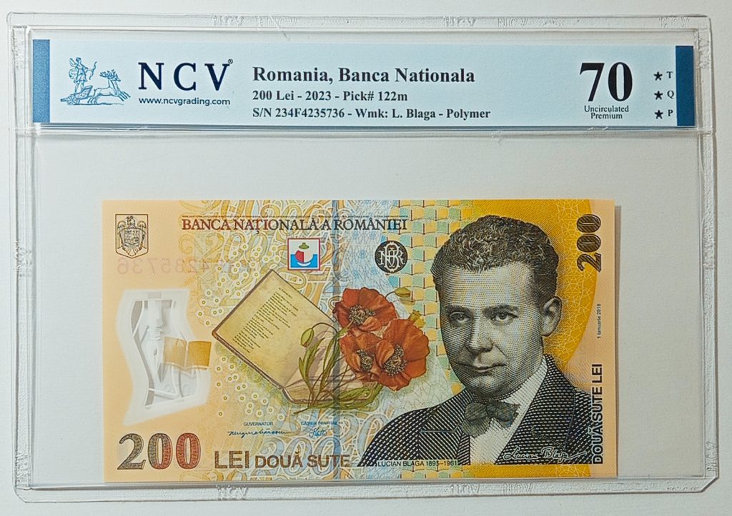 Billete certificado 200 Leis Rumania