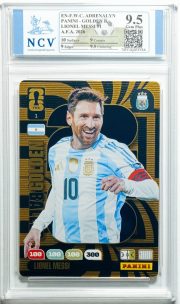 Cromo de fútbol Lionel Messi gradeado por NCV Grading