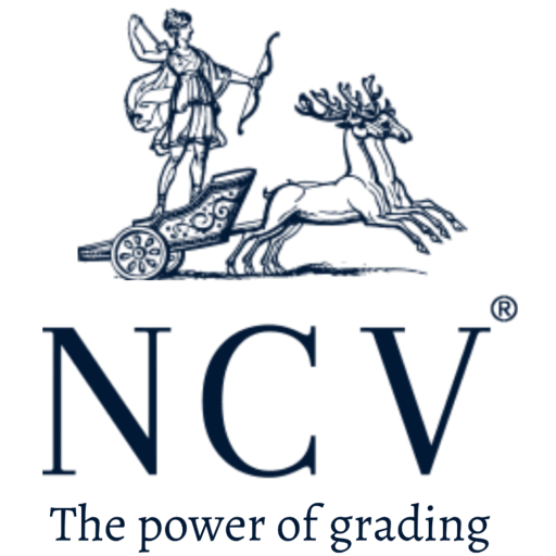 Logotipo de NCV Grading, certificación de monedas, billetes y cartas